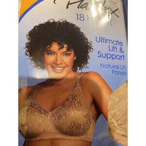 Playtex 18 Hour 4745 Ultimate Lift & Support Wirefree Bra 42 D Nude